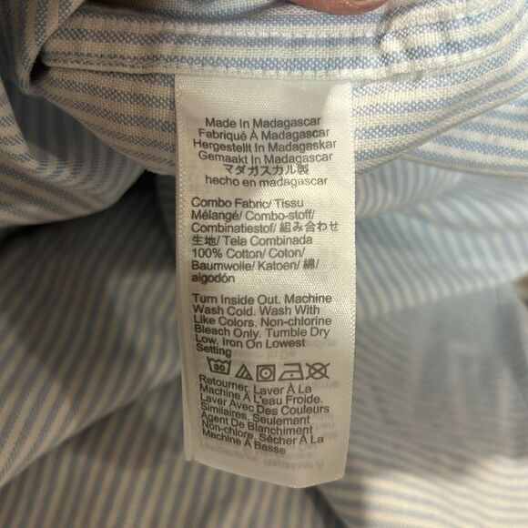 J. Crew Factory h4726 Blue and white Slim flex oxford shirt - men NWT Medium - Picture 7 of 8